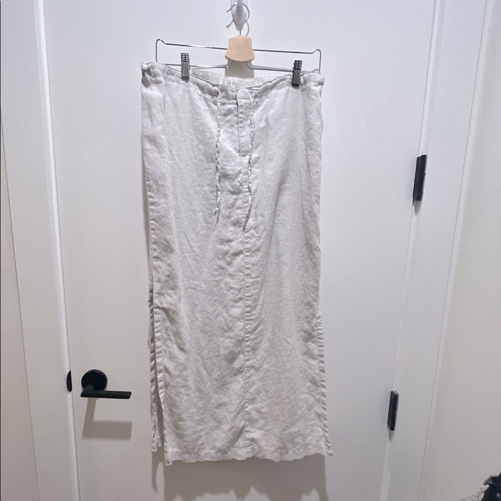 100% Linen Beige Maxi Skirt